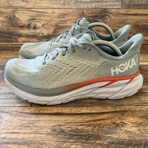 Hoka One One Clifton 8 women’s size 7 soft and light everyday shoes white/gray